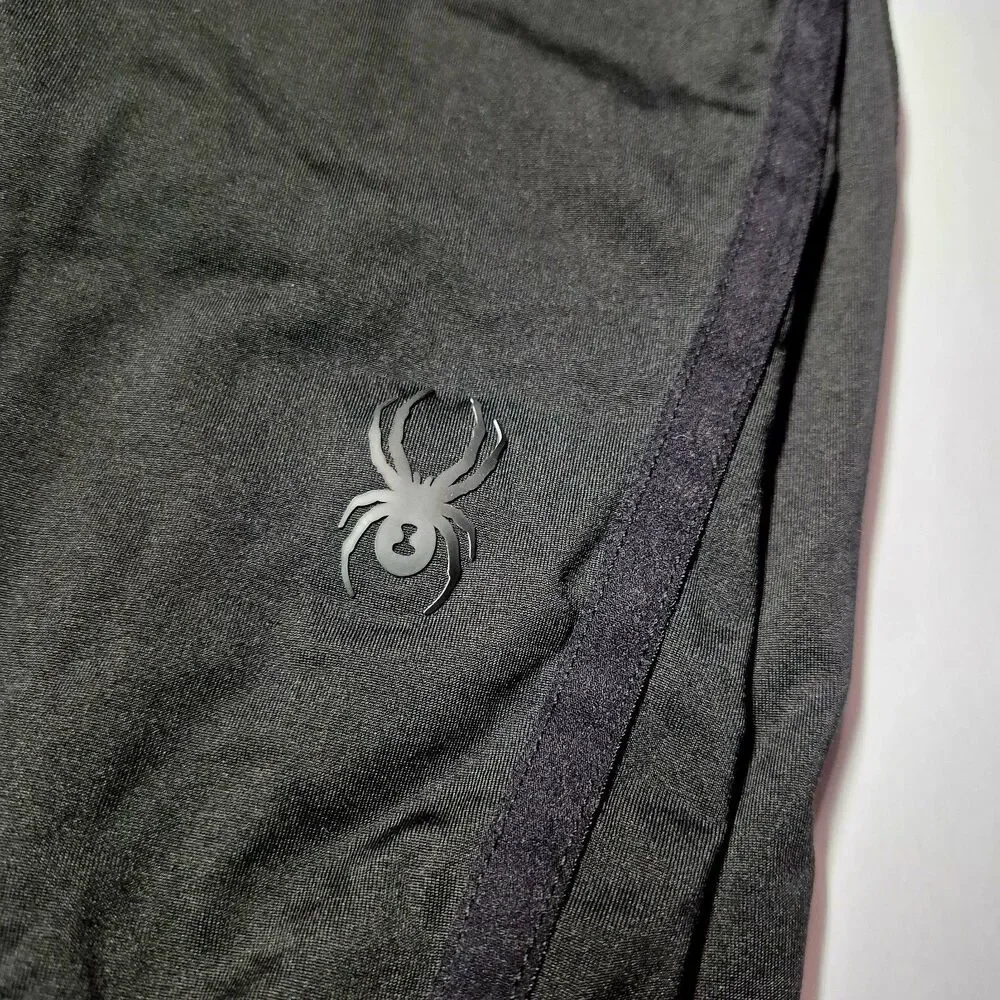 Spyder ProWEB Men Medium Fleece Baselayer Tights Compression Pants Black SPM737